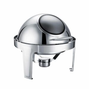 Μπαιν Μαρί Inox 18-10 Με Τζάμι Roll Top Στρόγγυλο Φ40εκ